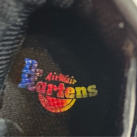 NEW DR. MARTENS Boots 1460 Sparkle Ray Metallic SILVER Lace Up High Top - Picture 4 of 11